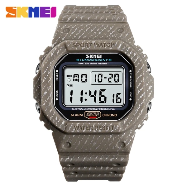 SKMEI Digital Watch Military Sports Herr Armbandsur Herrklockor Relogio Masculino relojes para hombre 1471 Khaki