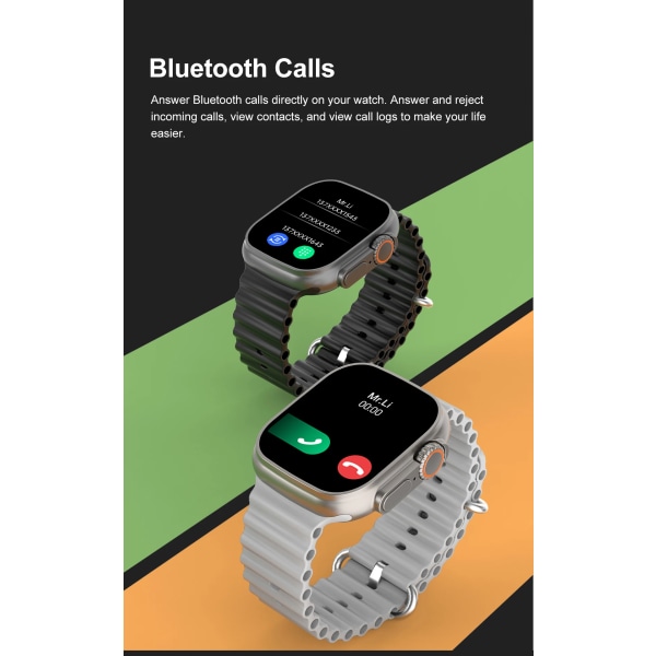 Ultra Smartwatch NFC Bluetooth Call Herr Dam Smart Watch Blood Oxygen Sleep Monitor Titanlegering Case 49mm Series 8 Starlight 1 Ocean(.991)