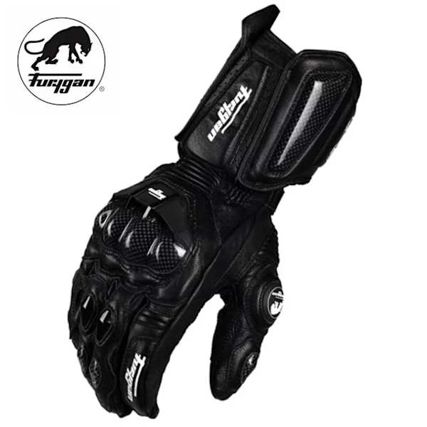 Motorcykel Läder Kolfiberhandskar Furygan Cross-Country Mountainbike Motorcykelhandskar Åkande Motorcykel Förarhandskar black M
