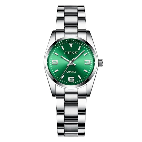 CHENXI Mode Rosa Urtavla Klockor För Kvinnor 2023 Högkvalitets Quartz Watch Elegant Klänning Dam Armbandsur i rostfritt stål xfcs Green