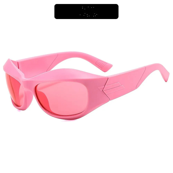 Punk One Piece Solglasögon Goggle Nya Y2k båglösa solglasögon 2000-talsglasögon Glasögon UV400 Kvinnlig designer femstjärniga glasögon B6