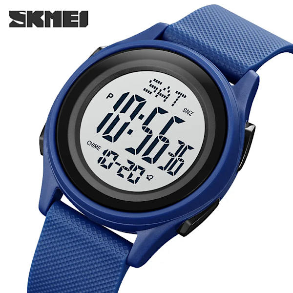 Watch Herr Multifunktionsklockor Väckarklocka Chrono 5Bar Vattentät Watch SKMEI Relogio Masculino Blue