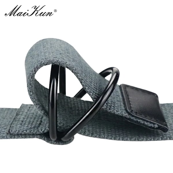 Maikun Tactical Canvas Herrbälte Högkvalitativ unisex dubbel D-ringsspänne Midjeband Casual Canvas Dambälte Tyg för jeans Grey 110cm