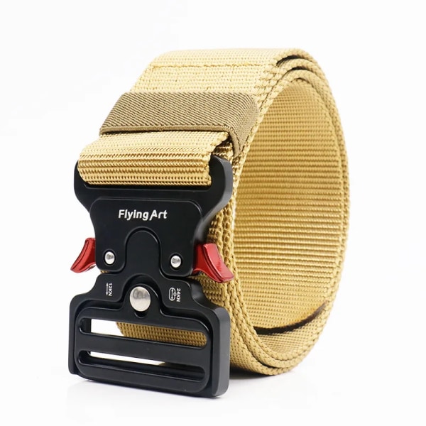 Taktiskt nylon för män Army Militärbälte Byxor Metallspänne Canvas Midjeband Man Polis Utomhusträning Midjebälte brett Only belt(.2384) 125cm(.2384)
