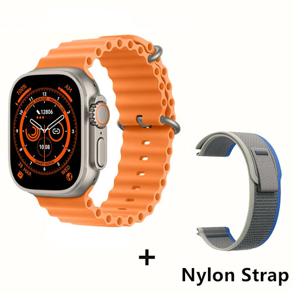Smart Watch Ultra Series 8 NFC 49mm Smartwatch Herr Dam Bluetooth Call Vattentät Trådlös laddning HD-skärm för Apple GoldHY-BlueYJ