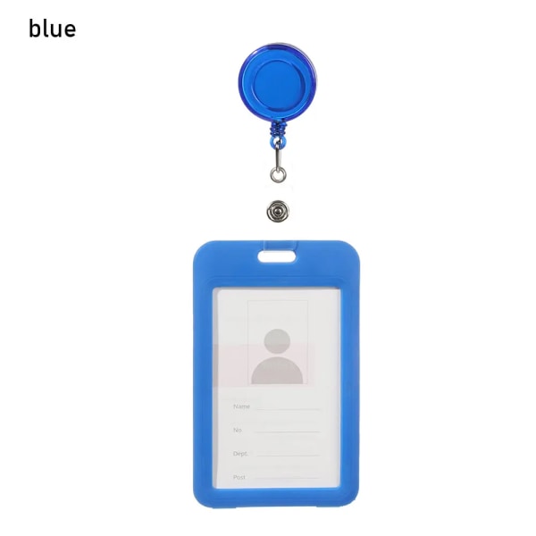 1 st Söt tecknad PVC-korthållare Unisex Bank Identitets Buss ID- case med nyckelring Cover Case Mode Barn Present B-blue