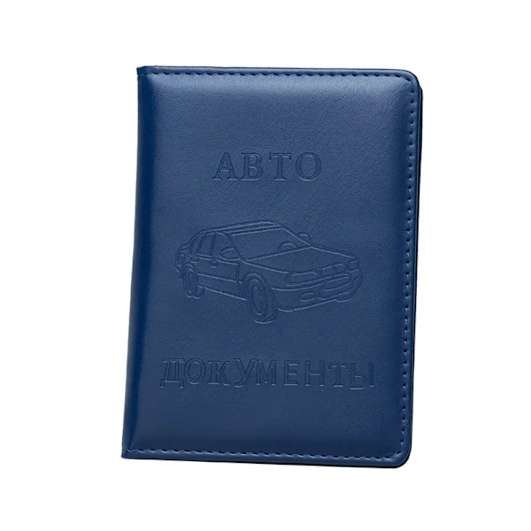 Färgglad Manka Vesa ryskt cover PU-läder Bilkördokument Väska Kreditkortshållare Business ID- case Blue