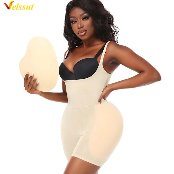 Velssut Body Shapewear för kvinnor med dyna Magkontroll Kroppsformare Sömlös rumplyftväst Slimmande underkläder under klänning SF1408-A 4XL
