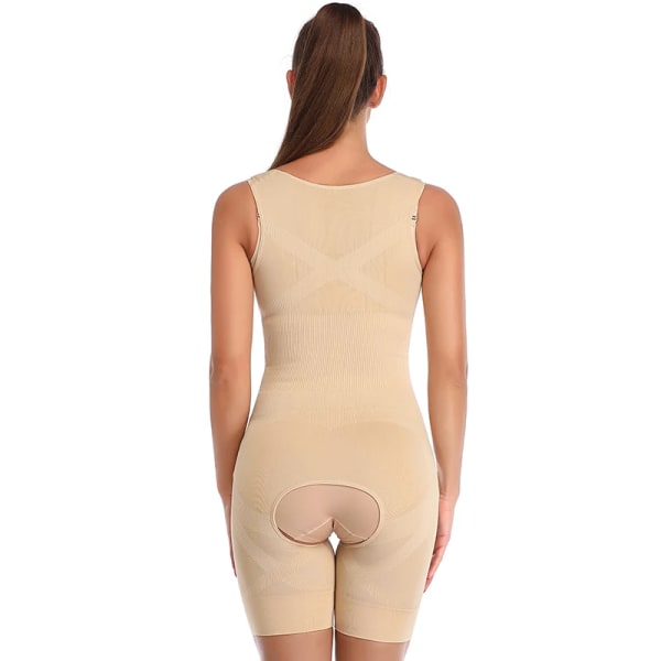 Shapewear Dam Helkroppsformare Bantning Body Öppen gren Korsett Waist trainer Shaping Underkläder Butt Lifter Underkläder Fajas Beige L to XL