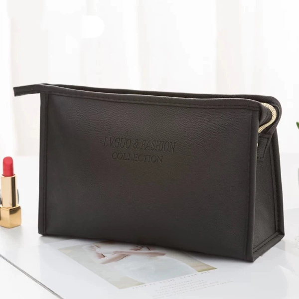 FUDEAM Läder Multifunktion Kvinnor Kosmetikväska Resor Toalettartiklar Förvaring Organisera Handväska Vattentät Kvinnlig Bärbart Makeup case Black A