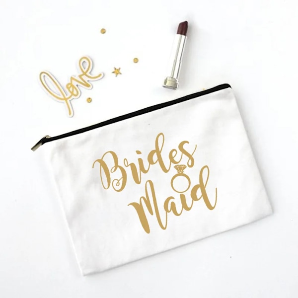 Team Bride Sminkväska Bachelorette Party Kosmetiska väskor Brudtärna Toalettartiklar Organizer Kvinnlig Förvaring Case Bröllopspresenter W01006-TBWH-D