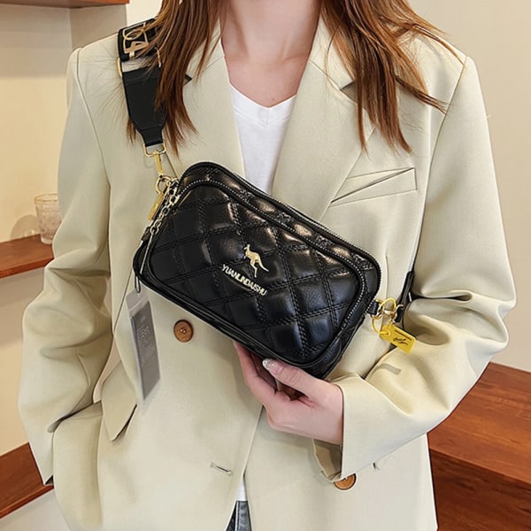 Dammode Axelväska Nytt mjukt läder Casual Cross Body Lyxdesign Dam fyrkantig väska Plånbok Mobiltelefonväska Beige