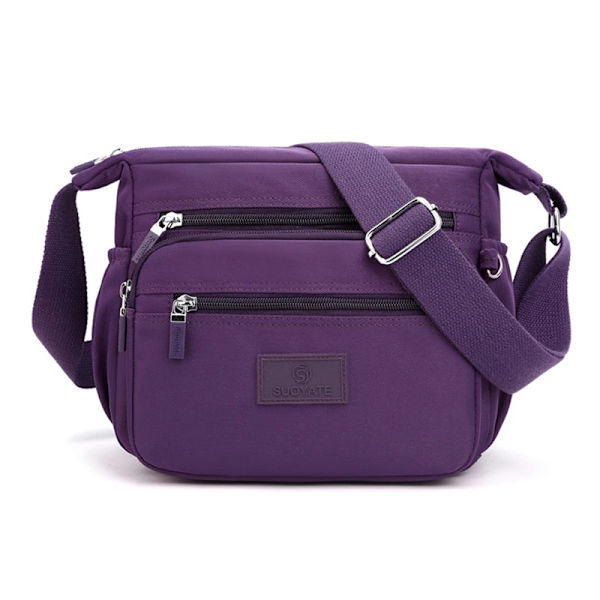 Fashion Messenger Bag Damaxelväska Nylon Handväska Stor kapacitet Liten Mode Damtelefonväska Crossbody-väska Purple 1