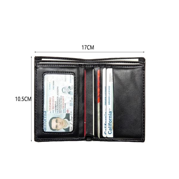 Kolfiber kreditkortshållare Plånbok Pengar Plånbok för män Läderplånbok med foto-ID fönster & fack Plånbok Korthållare Black