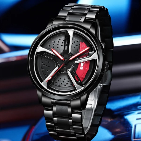 Original 3D Real Man-klockor Vattentät watch Watch Quartz Herrsportklockor För Herrklocka Herrspinnklockor Land Rover-Red-P