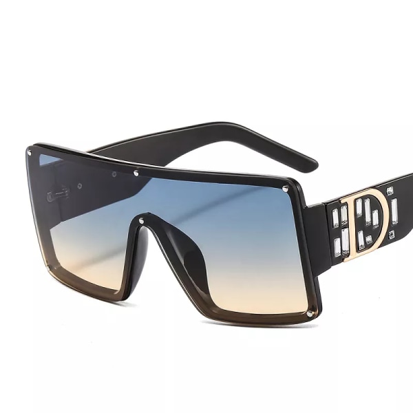 2021 Nytt mode fyrkantiga solglasögon Män Kvinnor Shield Goggle Gradienter Lins D Logotyp Båge Lyxmärke Designer Solglasögon UV400 C6 Other