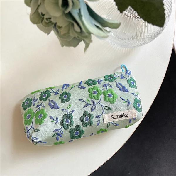 Stor Kvinnor Blommig Kosmetikväska Blommor Sminkväska Resesmink Case Organizer Kvinnlig Handväska Clutch Handväska Dragkedja U
