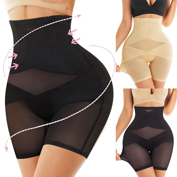 Body Shaper Womens Shapewear Sömlös Hög midja Butt Lifter Body Shaper Höfter Formning Trosor Bantning Mage Kontroll Trosor Beige M