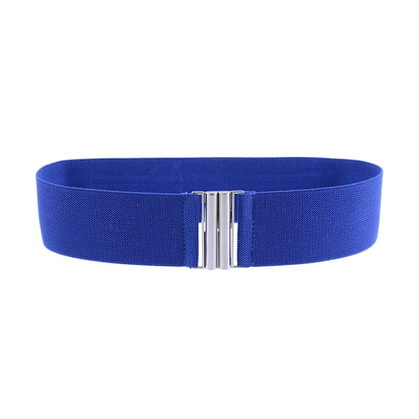 Elastiskt Kvinnor Bälte Punk Mode Kvinnor Elastiska Bälten Guld Silver Metall Kedja Midjerem För Klänning Rock Kostym Dekorativt midjeband blue Style2 Elastic