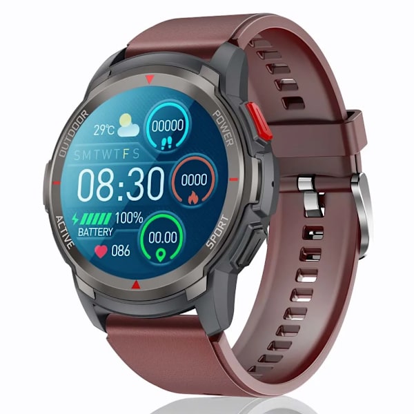 SENBONO MAX10 Rund Watch för män Bluetooth Svarsknappar Ring Sport vattentät Smartwatch Herr Dam för IOS Android red