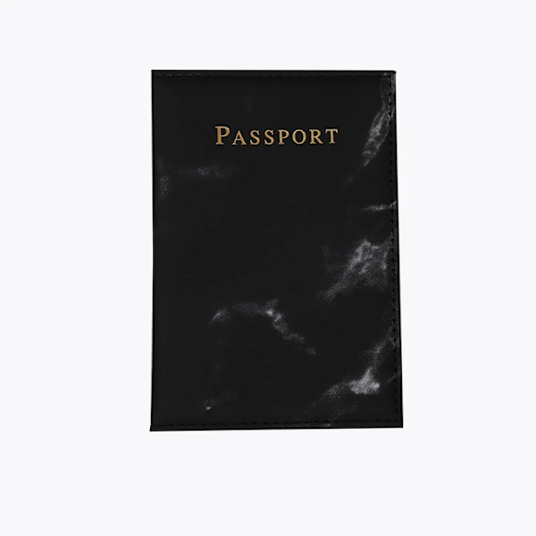 Cover i PU-läder Mode 2022 Case för kvinnor för män Resedokument case D  Black