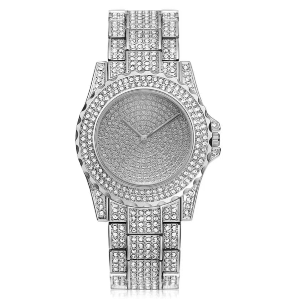 Watch Mode Bling Casual Damer Kvinnlig Quartz Gold Watch Crystal Diamond For Women Klocka Silver