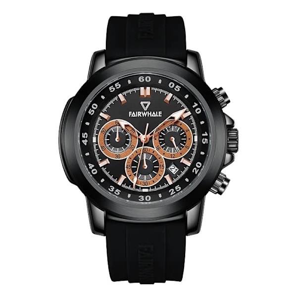 Mark Fairwhale Automatisk datumvisning Lysande vattentät mode Quartz Armbandsur Watch Herrklockor Sport black