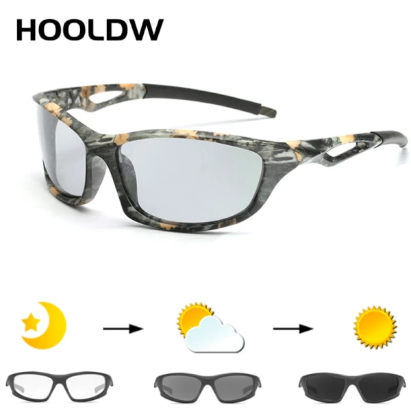 HOOLDW Polarized Photochromic Solglasögon Kameleontglasögon Män Kvinnor Antireflex Körglasögon Solglasögon Byt färg Glasögon B1062