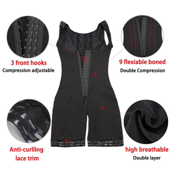 Fajas Shaperwear Original colombianska Slimming Shapers Magkontroll Pärmar Korsett Högkompression Body Kvinnor Underkläder Champagne XXL
