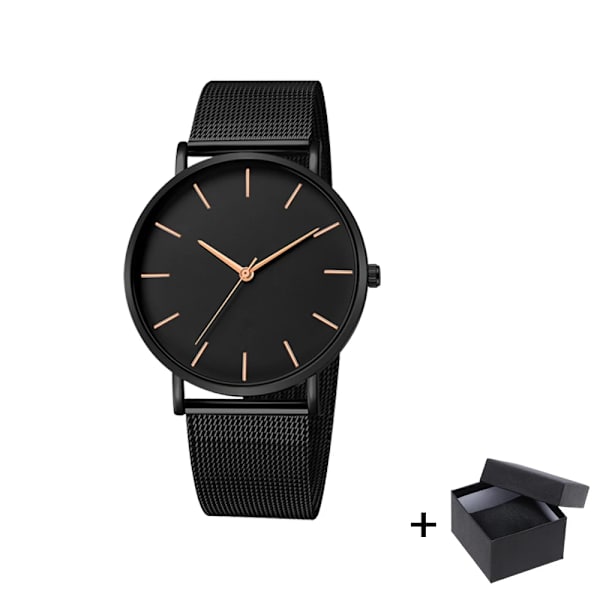 Watch 2022 Lyxmode Enkel Armbandsur Läder Guld Urtavla Casual Man Brecalet Quartz Clock Vip-länk för droppe 568 Black rose