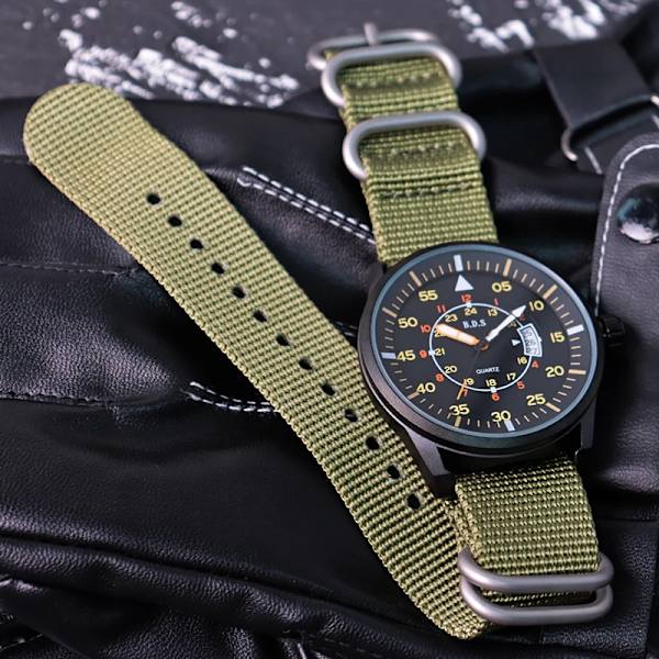 2022 Ny herrkvartsklocka Watch Mode högkvalitativt nylon 50 m vattentät watch JD1508