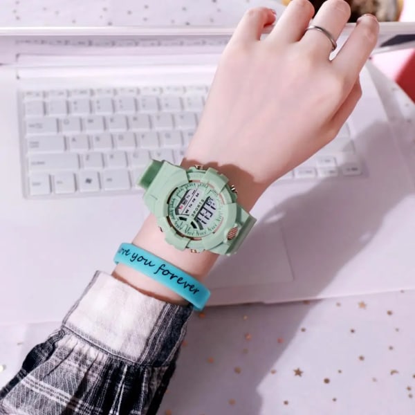 Digitala klockor för kvinnor Män Barn Watch 24 timmar Mode Watch LED Elektronisk Sport Kvinnlig Klocka reloj mujer Style 2(.321)