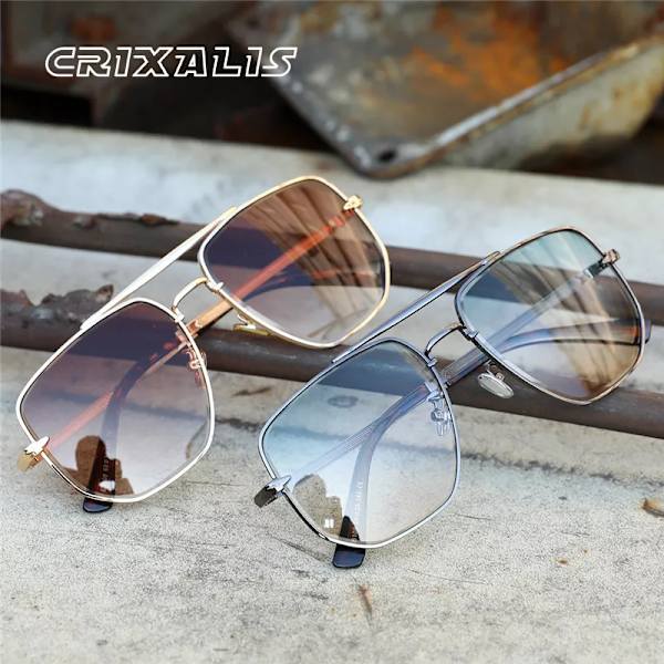 CRIXALIS Pilot Solglasögon För män Mode Metall Anti-bländning Körning Solglasögon Man Trendiga produkter Nyanser Kvinnor C4Gradient