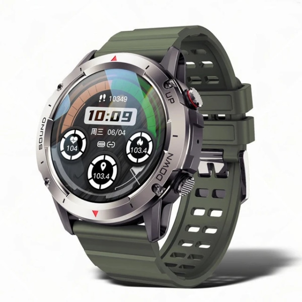 NX9 Rugged Smart Watches Herr för Android Huawei Ios Vattentäta klockor 1,39'' HD Fitness Tracker Bluetooth Ring Smartwatch green