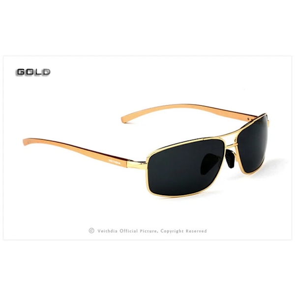VEITHDIA Brand Designer Solglasögon Herr Körsport Polariserad UV400-lins Man Utomhus Solglasögon Glasögontillbehör 2458 gold gray package C