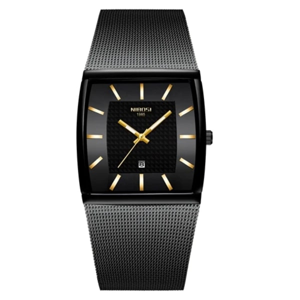 NIBOSI Herrklockor Toppmärke Lyx Blue Square Quartz Watch Herr Slim Vattentät Golden Man Armbandsur Herr C