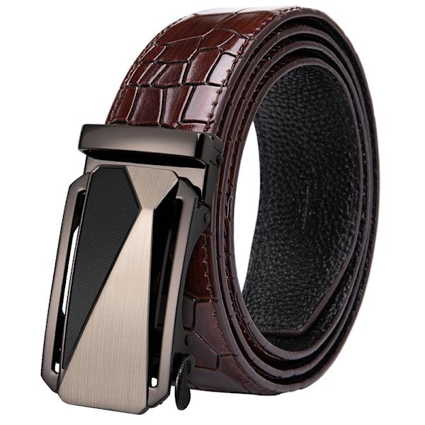 Hi-Tie Herr Designer Mode Rött Läderbälte Herr Guldspänne Lyxigt Coolt Läderbälte för jeans Röd krokodilrem DJ-2036-C 0071-DJ-C 120cm