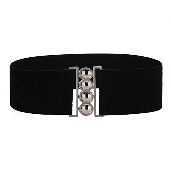 Maikun-bälten för män Högkvalitativt slätt spänne syntetiskt läder herrbälte Moderiktigt mäns bälte för jeans Black Buckle(.973) 115cm(.973)
