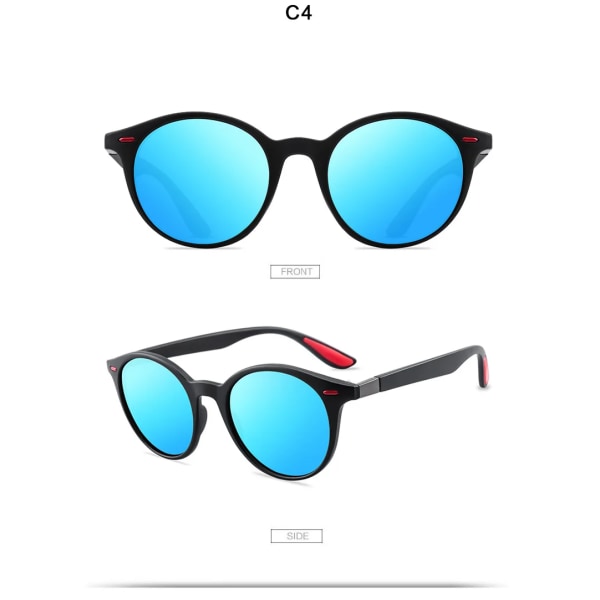 Unisex Retro Rivet Polariserade Solglasögon Mode Oval Ram Solglasögon För män Kvinnor Körskydd Glasögon Gafas De Sol UV400 C4