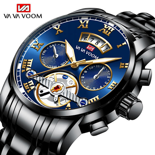 Relogio Masculino Toppmärke Luxury Watch Rostfritt stål Luminescensklocka Casual Chic 3Bar Vattentät Watch utomhus 2453-JHH