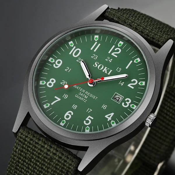 Watch SOKI Canvas Kläder Watch Casual Mode Watch Watch green
