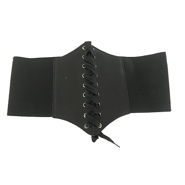 2020 Korsett Wide Pu Läder Slimming Body Bälten för kvinnor Elastiska hög midja bälten cinto sobretudo feminin ceinture femme fajas Black 68-80cm