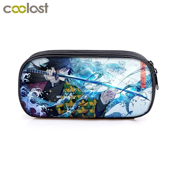 Anime Demon Slayer Kimetsu No Yaiba Canvas Case Pennfodral Dragkedja Sminkväska Pen Brevpapper Väska catoon Pennlåda qbbguimie09
