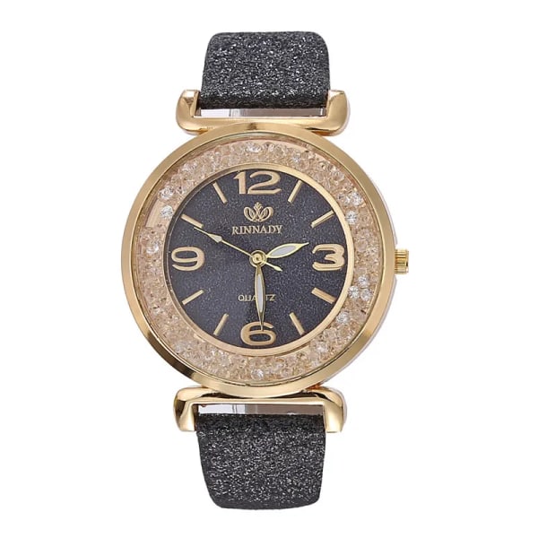 Design Dam Klockor Lyx Mode Klänning Quartz Watch Populärt märke Dam Armbandsur Klänning Klocka reloj mujer montre *Q Black