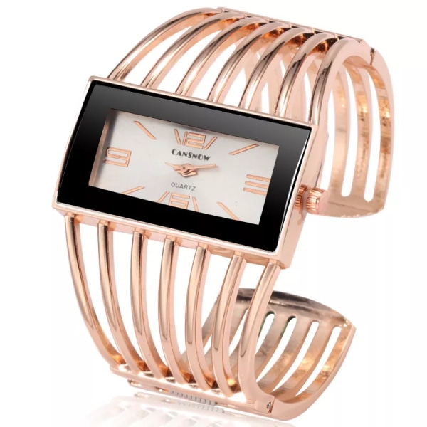 CANSNOW Watch Lyxmode Rose Gold Armband Armband Watch Dam Klänning Klocka Kvinna Dam Saati Flickor Armbandsur Relojes rose gold white