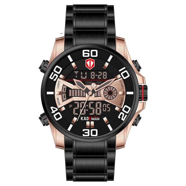 KADEMAN 2023 Mode Watch Herr Quartz Digital Herrklockor Toppmärke Lyx Vattentät Army Military Armbandsur i hel stål Blue