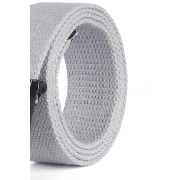 ny högkvalitativ canvasbälte män/kvinnor unisex jeansbälten metallrulle lyxiga automatiska spänne canvasväv midjebälten Light grey 130cm