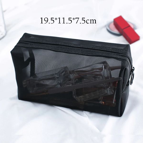 Bärbar Mesh Transparent kosmetisk väska Makeup case Kvinnor Resedragkedja Smink Organizer Tvätta Toalettartiklar Skönhet Förvaringsväska Påse Type 4