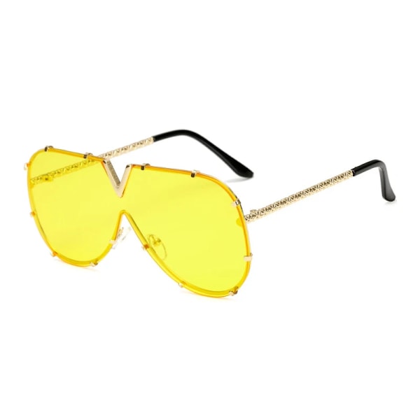 Solglasögon herr Mode överdimensionerade solglasögon Märke Designer Goggle Solglasögon kvinnlig stil Oculos De Sol UV400 O2 C9 Yellow As the picture