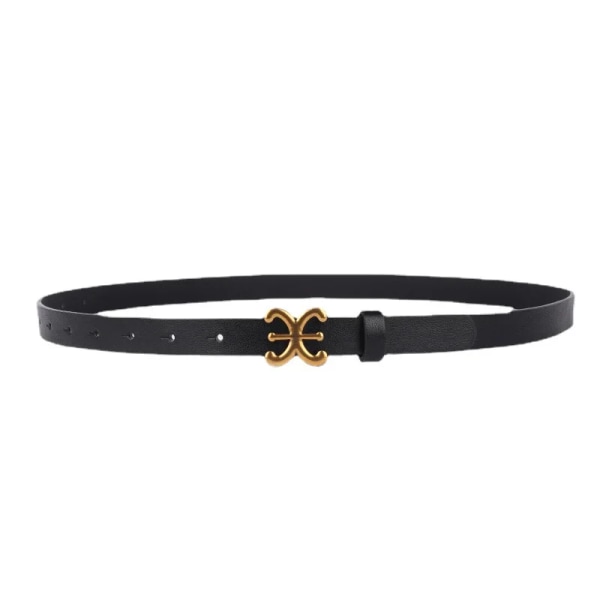 Designerbälten för kvinnor Märke Trendigt Högkvalitativ Lyx Kvinnlig PU-läder Män Bälte Guldspänne Midjeband S3143 Black 102cm Adjustable